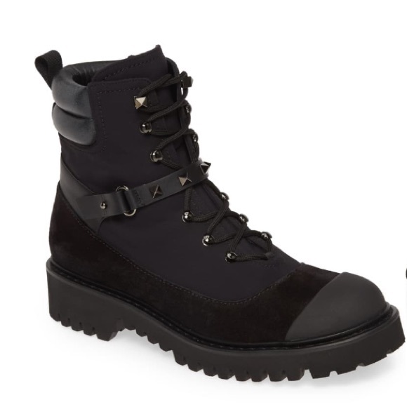 Valentino Garavani Shoes - Valentino garavani rockstud cap toe combat boot